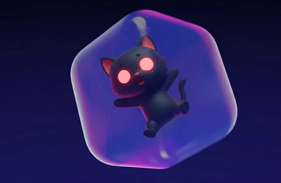 Lost cat in a crystal bubble